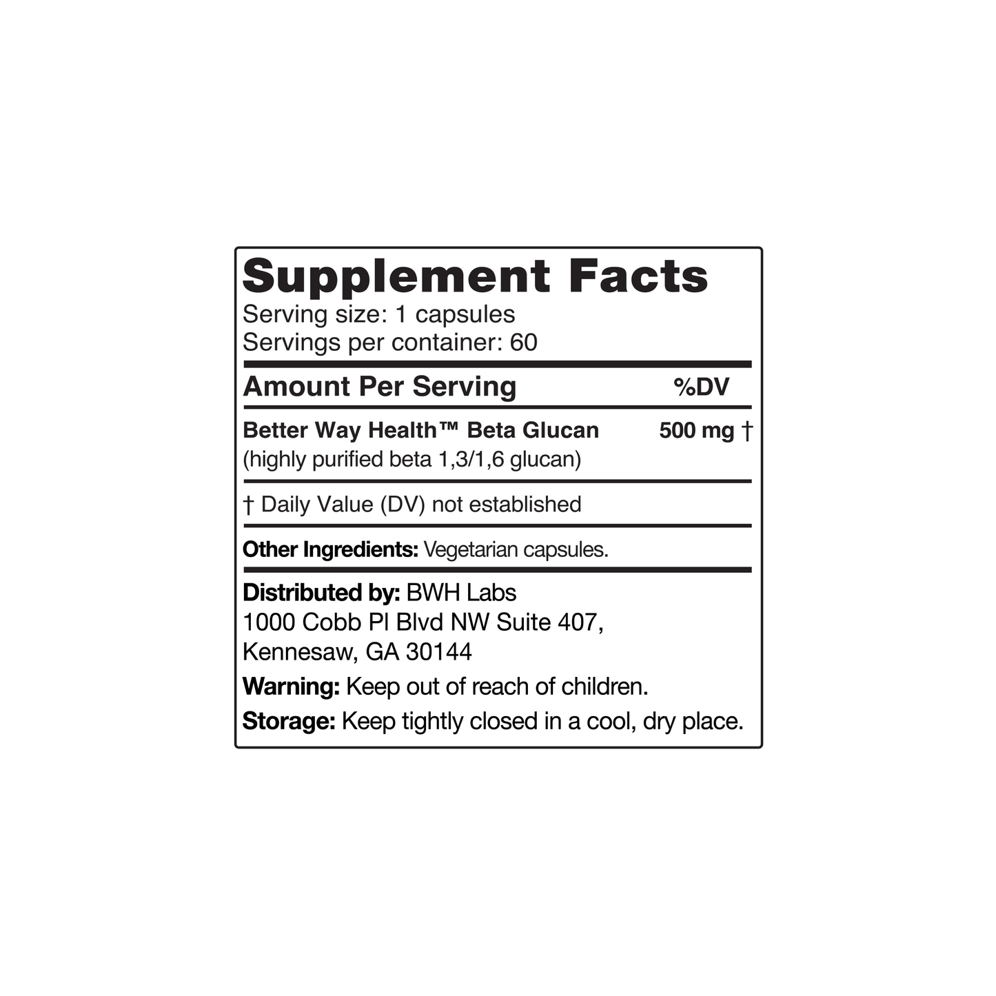 Beta Glucan 500mg